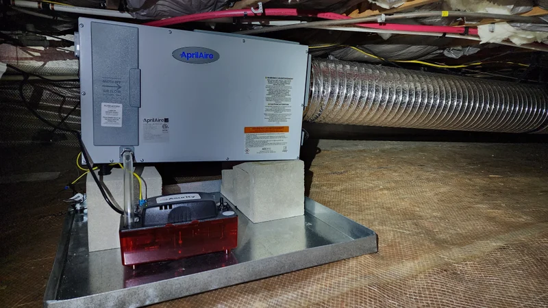 AprilAire dehumidifier installed in crawl space — Holly Springs NC